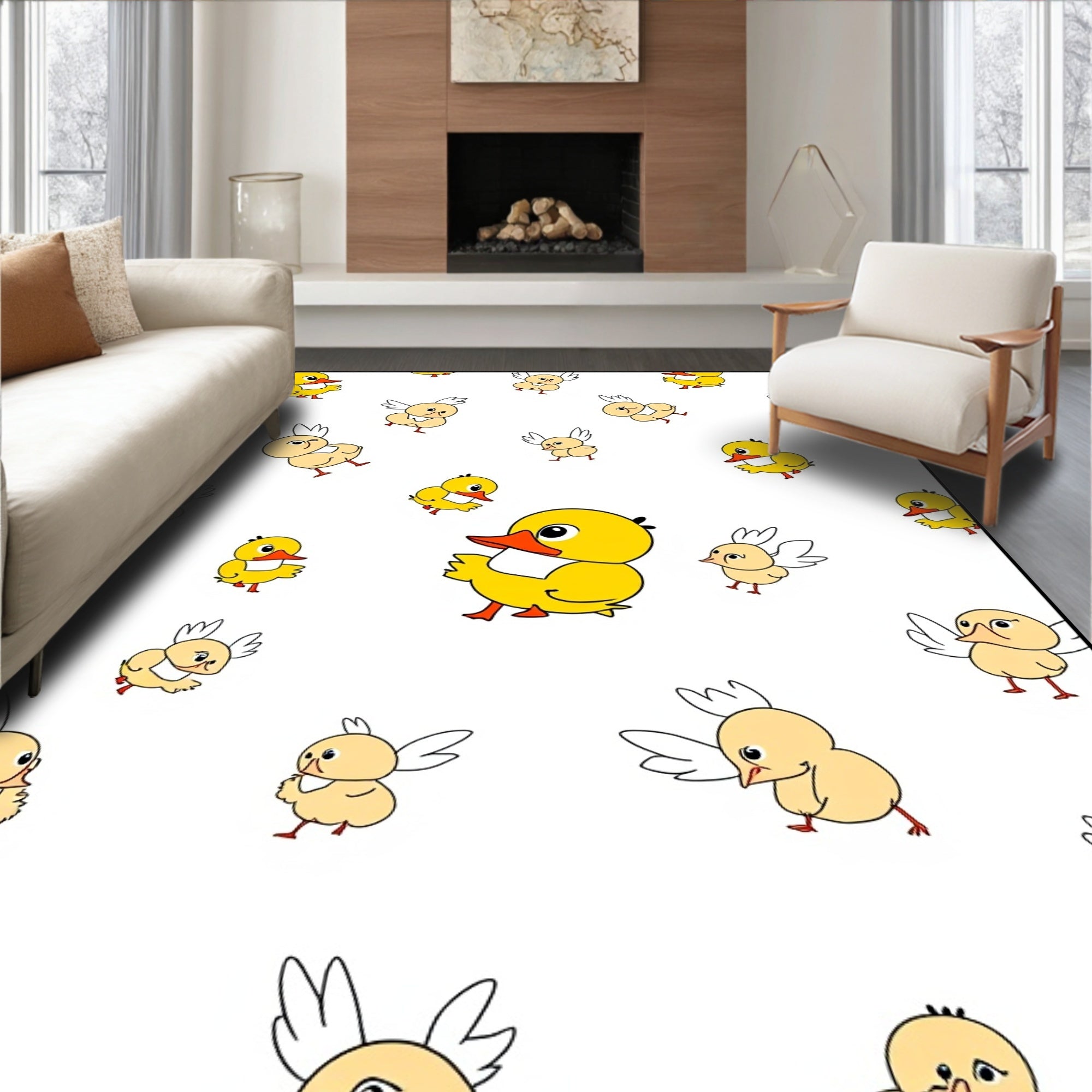 Yellow Ducks All Over Rug