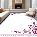 Fuchsia Butterfly Flourish Corner Accents Rug
