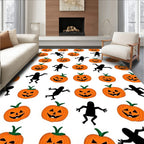 Spooky Jack O Lantern Silhouette Halloween Rug