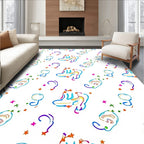 Colorful Abstract Whimsical Stars Scooter Rug