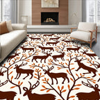 Rustic Woodland Deer And Branches Rug