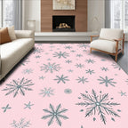 Pastel Pink Snowflake Scatter Rug