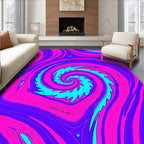 Vivid Pink Teal Swirl Spiral Rug