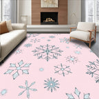 Pink Winter Snowflake Arrangement Rug