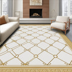 Gold Lattice Contemporary Geometric Rug