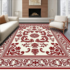 Elaborate Crimson Victorian Floral Rug