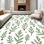 Evergreen Sprigs with Red BerriesRug Rug