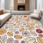 Red And Gold Organic Seed Scatter Rug