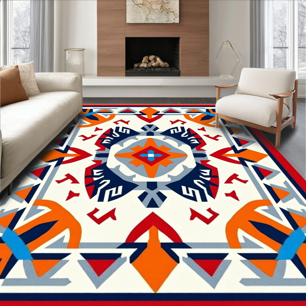 Bold Geometric Aztec Inspired Rug