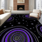 Bold Violet Swirls Starry Night Rug