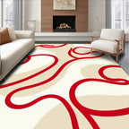 Crimson Swirl Abstract Organic Rug