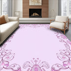 Art Nouveau Orchid Petal Frame Rug