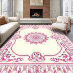 Pink Floral Mandala Medallion Rug