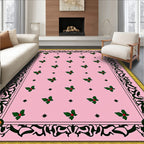 Pink Holly Berry Botanical Border Rug