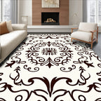 Rich Brown Damask Swirls Rug