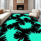 Aqua Splatter Abstract Contemporary Rug