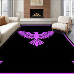 Vivid Plum Phoenix Winged Creature Frame Rug