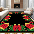 Red Drum and Bow Holiday Border Rug