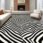 Bold Black White Organic Zebra Rug