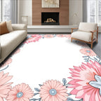 Sweet Coral Bloom Garden Border Rug