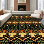 Tribal Ochre Green Medallion Blanket Rug
