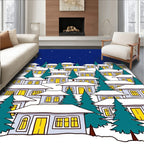 Winter Village Starry Night Houses Rug