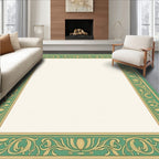 Green Gold Botanical Border Rug