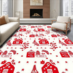 Red Village Christmas Stars Rug