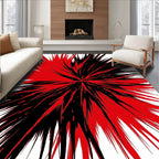 Radiant Red Black Burst Rug
