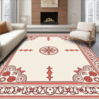 Coral Floral Medallion BorderRug Rug