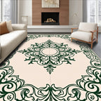 Emerald Green Scrollwork Central Bloom Rug