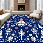 Festive Santa Claus Winter Forest Rug