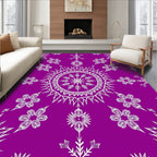 Violet Mandala Snowflake Starburst Rug