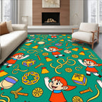 Whimsical Teal Elf Gifts Celebration Rug