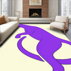 Purple Feline Silhouette Abstract Rug