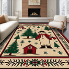 Festive Snowman Forest Christmas Rug