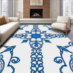 Royal Blue Intricate Filigree Mandala Rug