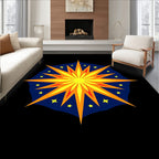 Radiant Sunburst Yellow Orange Starburst Rug