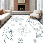 Whimsical Nature Creature Flower Blend Rug