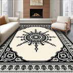 Black Tribal Sunburst Medallion Rug