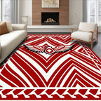 Red Winged Crest Geometric Rug