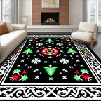 Crimson Green Red Tree Mandala Rug