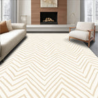 Sandy Beige Hand Drawn Chevron Rug