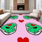 Sweet Avocado Heart Pink Graphic Rug