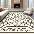 Ornate Beige Geometric Intertwined Rug