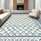 Navy Blue Interwoven Lattice Rug