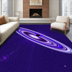 Vibrant Purple Cosmic Swirl Galaxy Rug