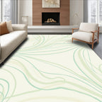 Light Green Swirling Abstract Lines Rug