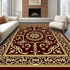 Crimson Gold Medallion Arabesque Rug