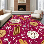 Crimson Cinnamon Spice Cookies Swirls Rug